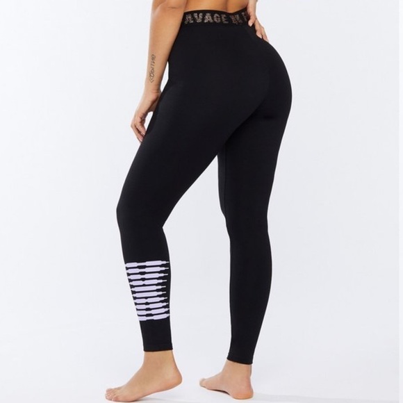 Savage X Fenty Pants - Savage Fenty Black Jersey Leggings